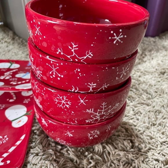 Kohl's Dining Kohls Snowmanholiday Plates And Bowls Poshmark